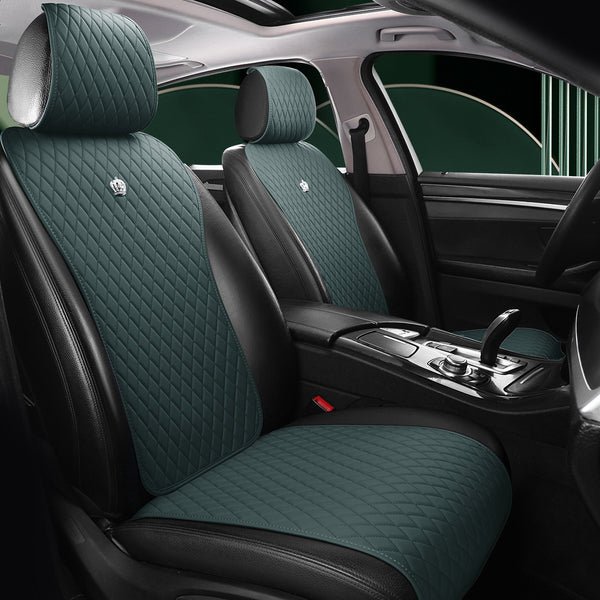 Red Rain Leather Universal Car Seat Covers with Crown 2/3 Covered