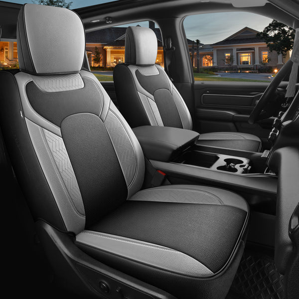 Red Rain Luxury Leather Car Seat Cover for Dodge Ram 1500 2019 to 2026 Crew, Mega Cab with Flat Bench