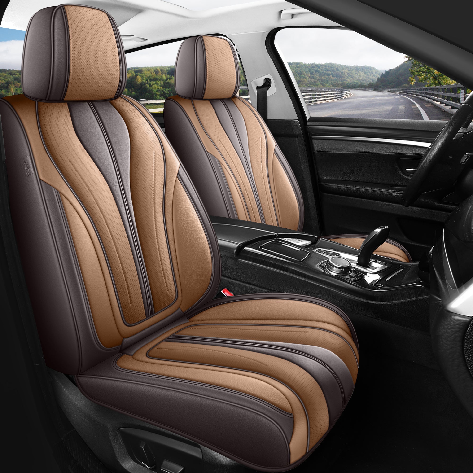 Red Rain Leather Universal  Waterproof Auto Seat Protector Full Coverage Imagen principal del producto