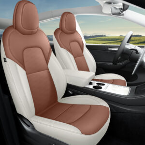 Tesla Y Series - brownish beige Comfort Leather Full Cover Car Seat Cover