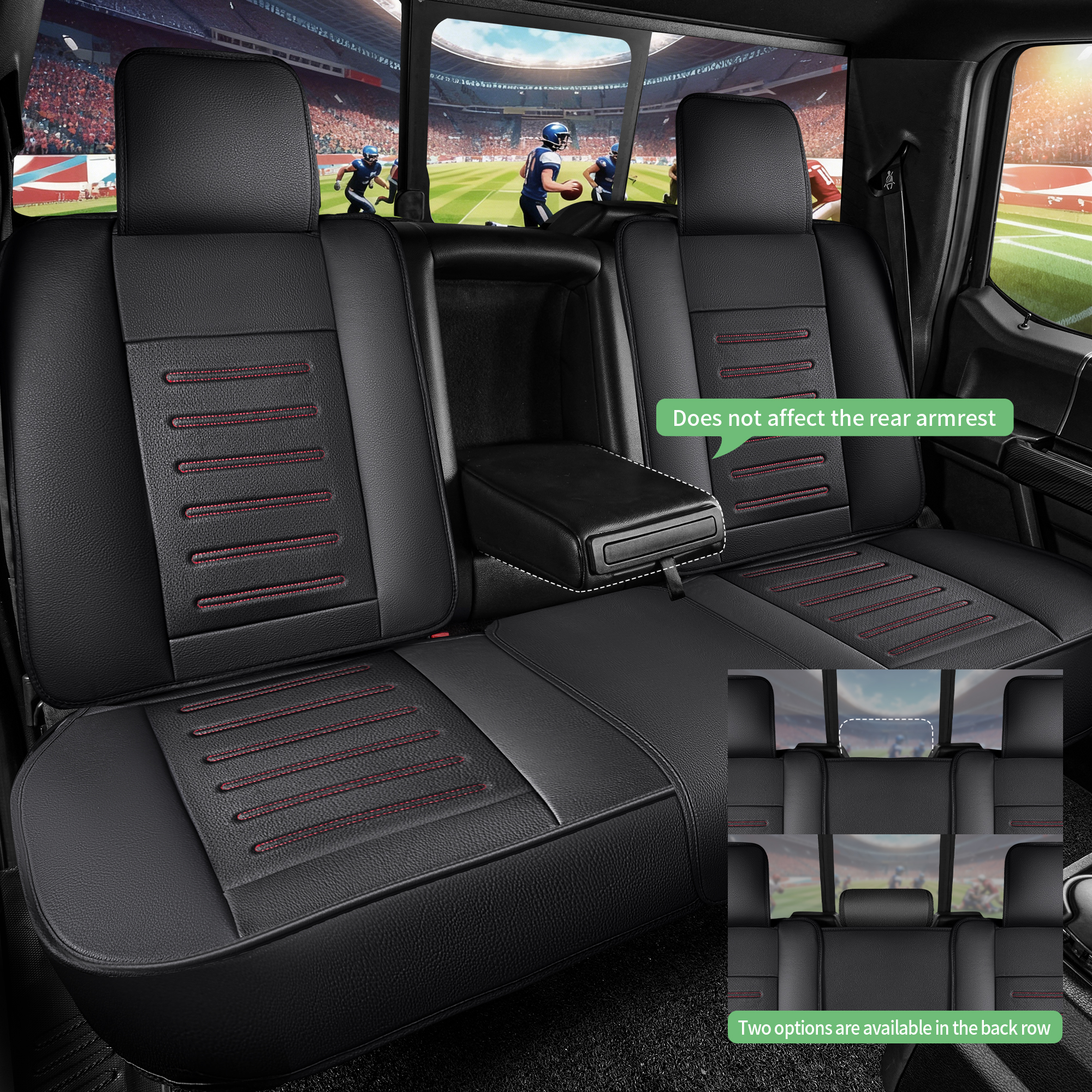 Seat Cover Custom Fit for 2012-2026 Ford F150 Crew Cab SuperCrew/2017-2026 F250 F350 F450 Super Duty Crew Cab Pick-up Truck XL XLT Lariat King Ranch Platinum - Image 3