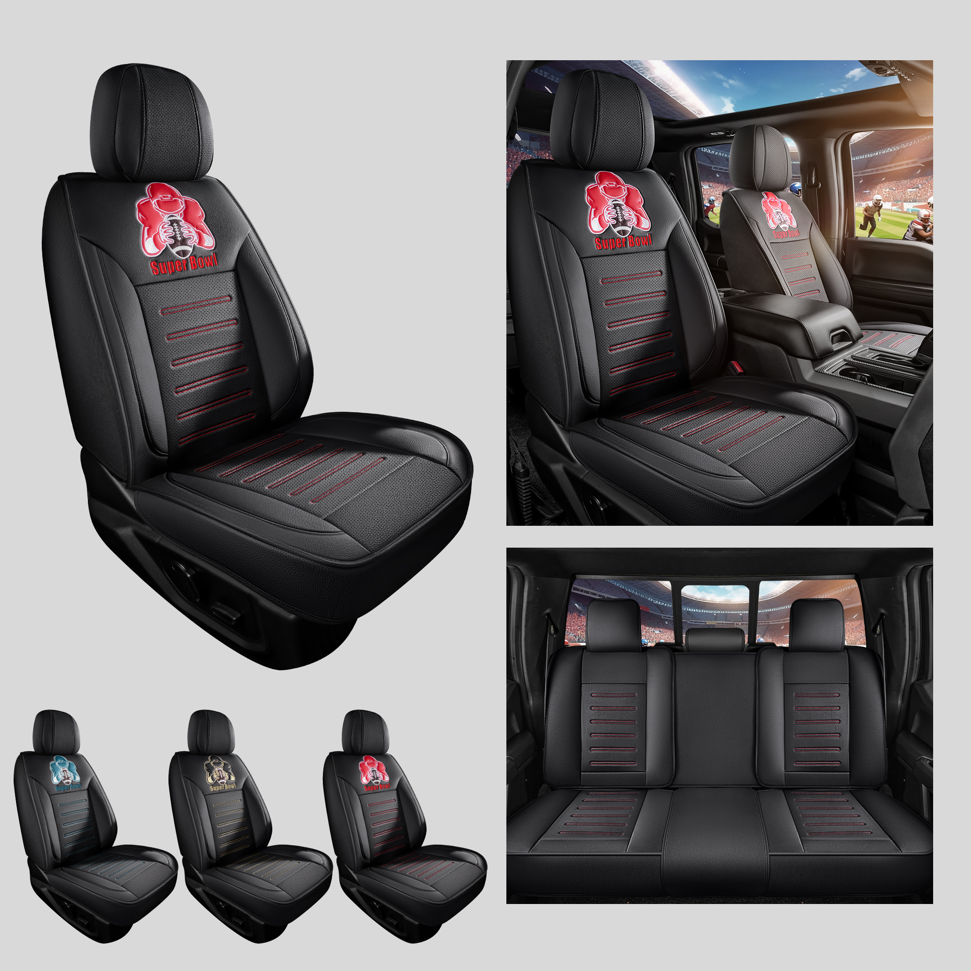 Seat Cover Custom Fit for 2012-2026 Ford F150 Crew Cab SuperCrew/2017-2026 F250 F350 F450 Super Duty Crew Cab Pick-up Truck XL XLT Lariat King Ranch Platinum - Image 6