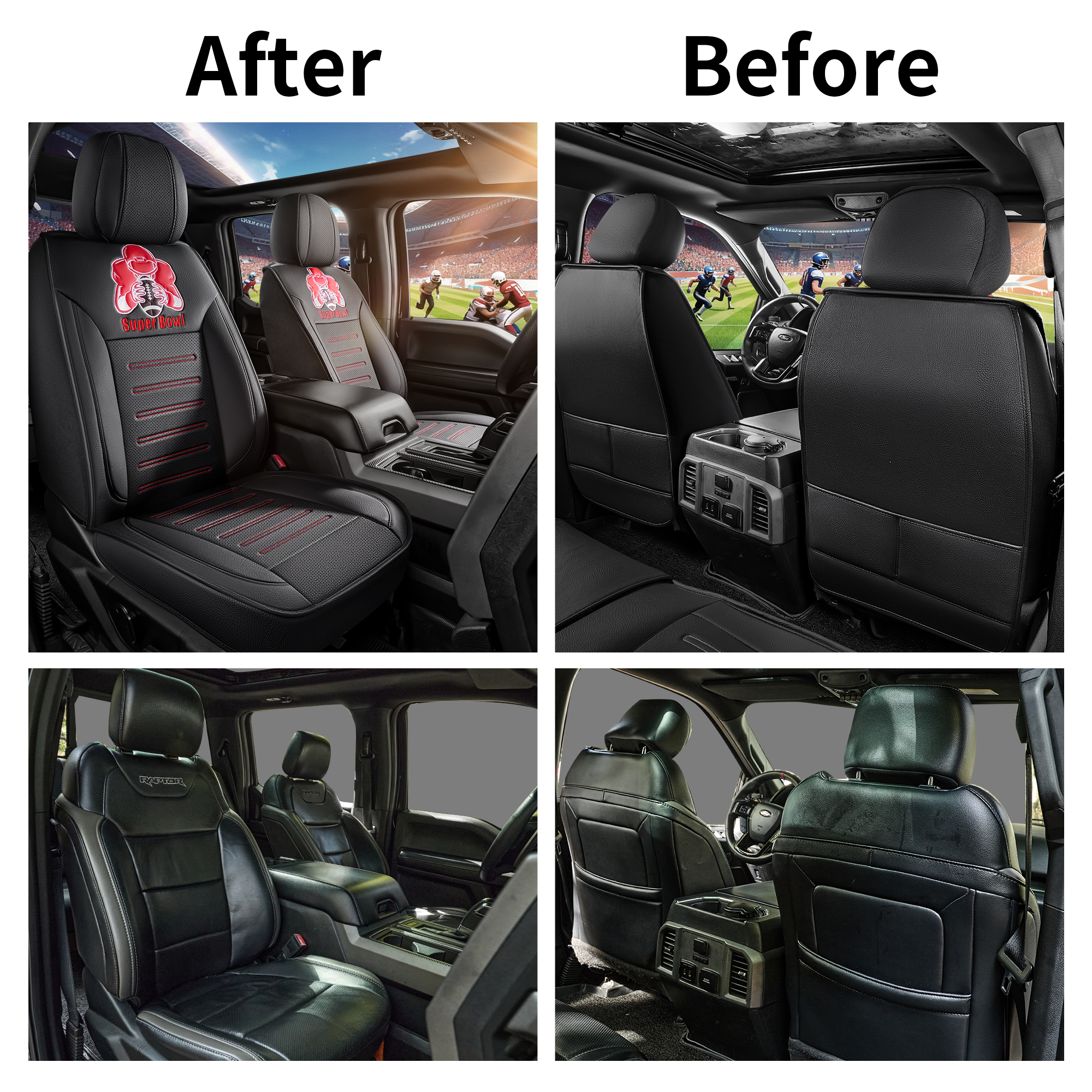 Seat Cover Custom Fit for 2012-2026 Ford F150 Crew Cab SuperCrew/2017-2026 F250 F350 F450 Super Duty Crew Cab Pick-up Truck XL XLT Lariat King Ranch Platinum - Image 7