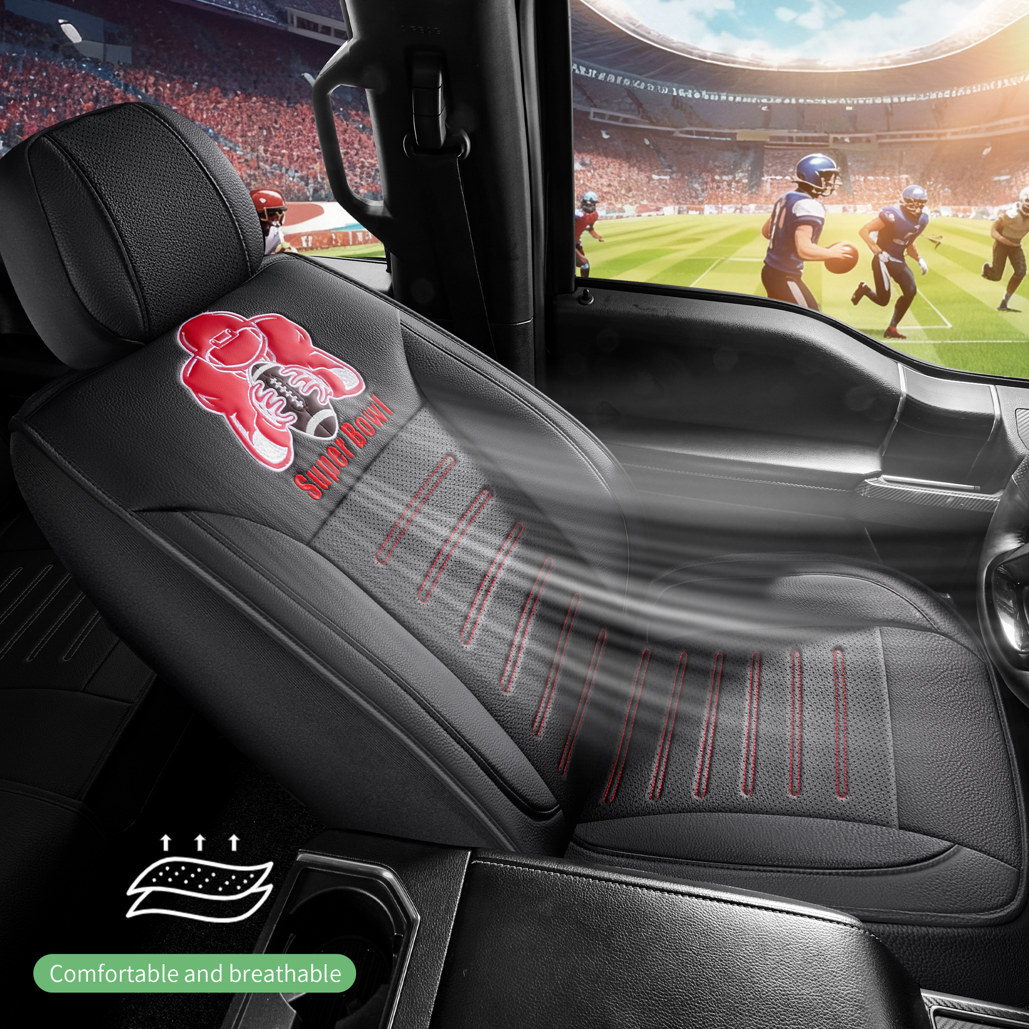 Seat Cover Custom Fit for 2012-2026 Ford F150 Crew Cab SuperCrew/2017-2026 F250 F350 F450 Super Duty Crew Cab Pick-up Truck XL XLT Lariat King Ranch Platinum - Image 4