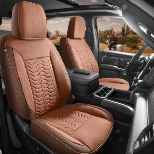 for Chevy Silverado Seat Covers 2019 to 2025 1500 2500 3500HD Crew Cab Double Extended Regular Cab LT LTZ RST Trail Boss, GMC Sierra 2007-2026 Leather Seat Cover