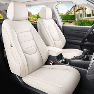 适用于 2023-2026 款本田 CRV EX、EX-L、LX、LX AWD、运动版、特别版、旅行版和混动版车型的定制米色真皮汽车座椅套，防水座椅保护套，全套