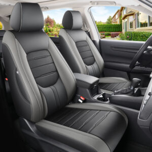 Customized Fit for Honda CRV 2023 2024 2025 2026 EX,EX-L,LX,LX AWD,Sport,Special Edition,Touring&Hybrid Black+Gray Leather Car Seat Cover Waterproof Seat Protect Full Set